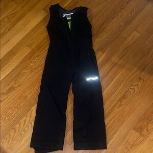 Spyder Black Kids ski Bib with Reflective Detail